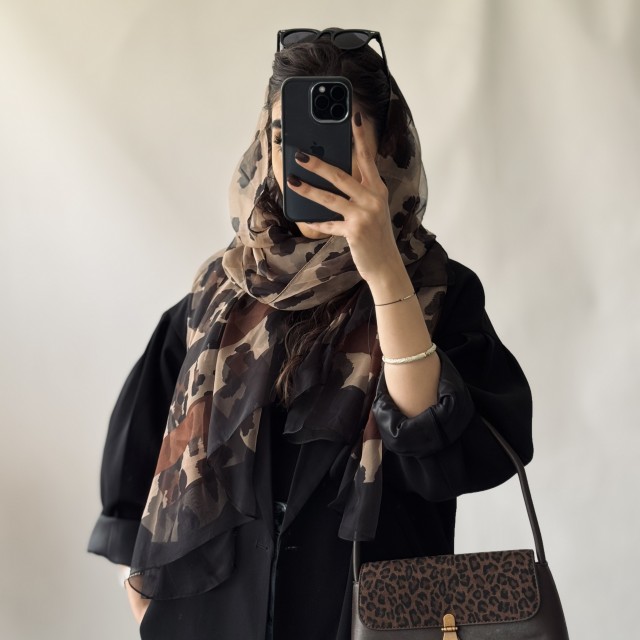 شال حریر ابریشم کد F48