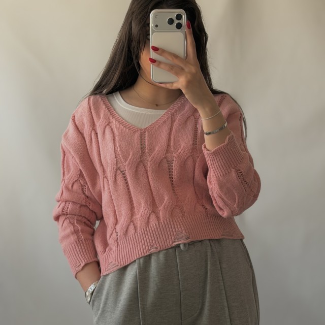 ست دو تکه بافت و تاپ کد 2222