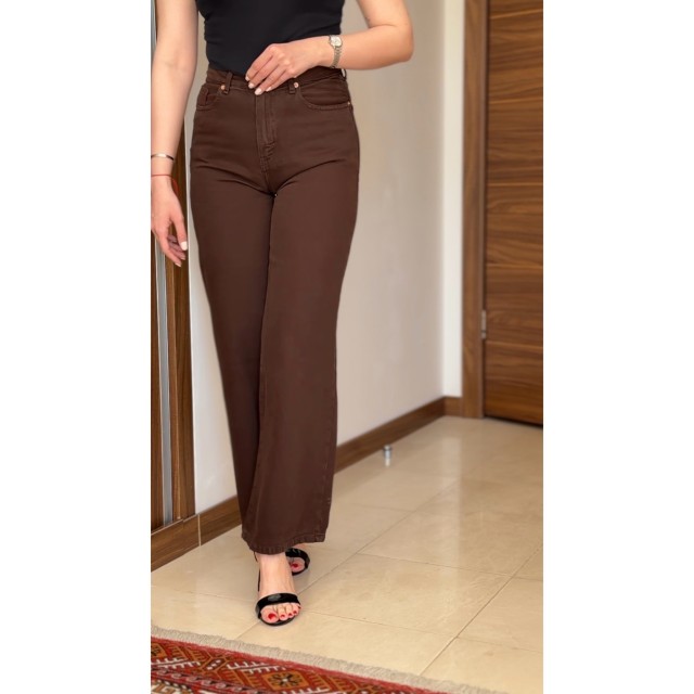 شلوار بگ قهوه‌ای کد 2814