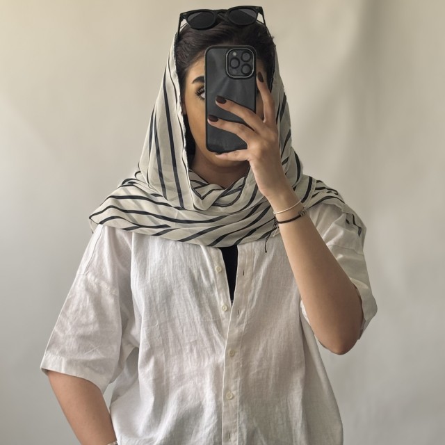 شال حریر راه راه کد N08