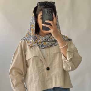 شال حریر گلدار کد N14