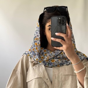 شال حریر گلدار کد N14