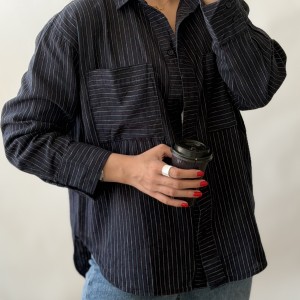 شومیز راه راه وارداتی کد 2856