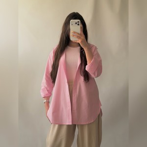 شومیز صورتی پاستلی کد 2892