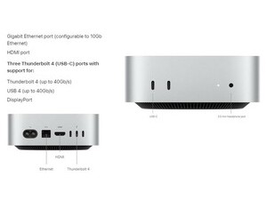 کامپیوتر کوچک اپل مدل Mac Mini Z1JX00034 2024 -M4-24GB RAM-1TB SSD