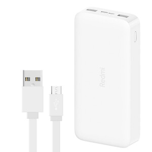 شارژر همراه شیائومی مدل Redmi ظرفیت 20000 میلی آمپرساعت مدل PB200LZM به همراه کابل تبدیل microUSB اورجینال
