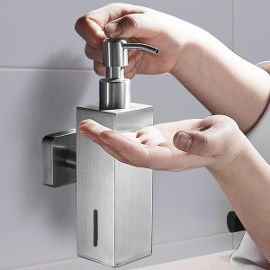 جاصابون دیواری چهارگوش R820 - استیل مات
