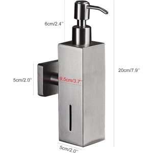 جاصابون دیواری چهارگوش R820 - استیل مات