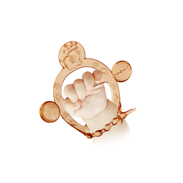 دندان گیر مچ بند تمام سیلیکونی نوزاد طرح HE OR SHE