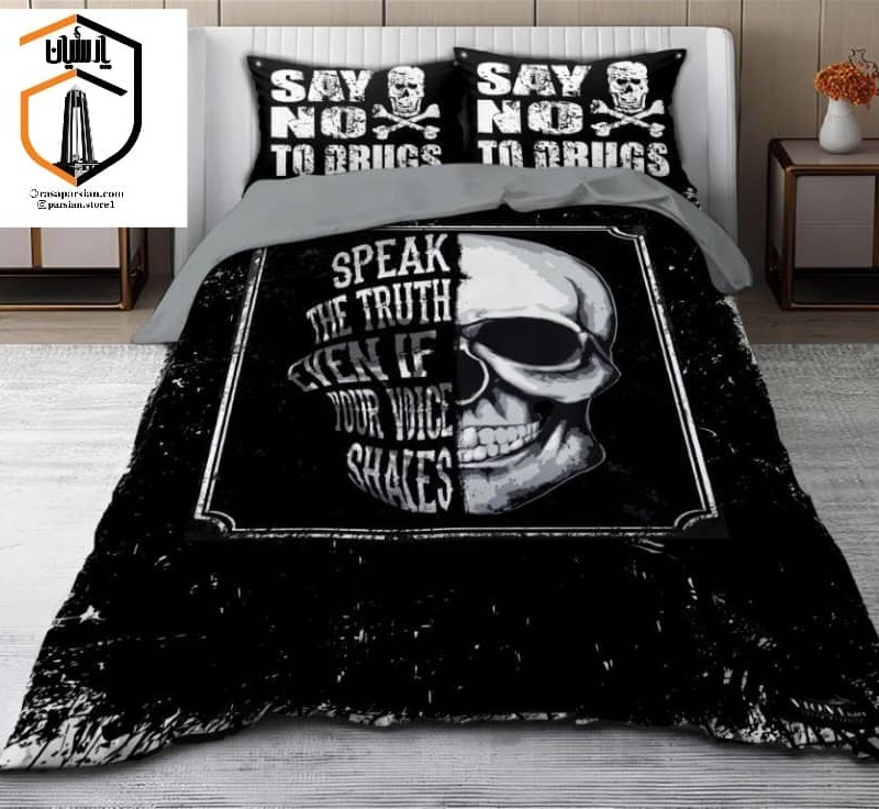 روتختی  سه بعدی مشکی اسکلتی یک نفره