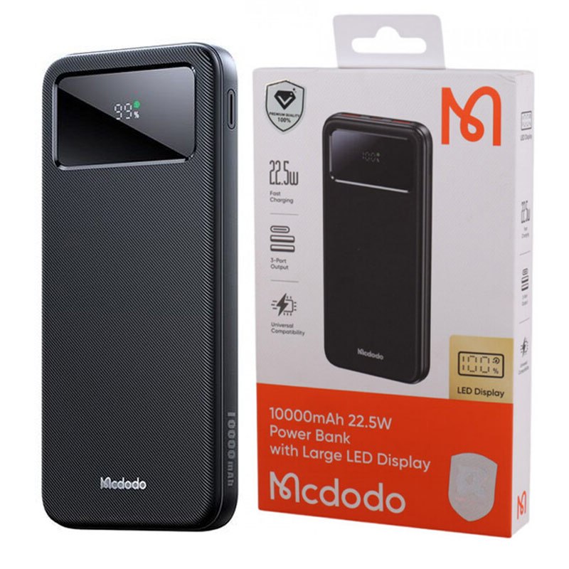 پاور بانک فست شارژ مک دودو MC-422 QC PD 22.5W ظرفیت 10000 میلی آمپر ساعت