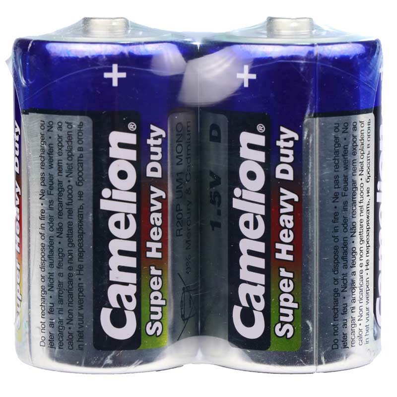 باتری دوتایی بزرگ Camelion Super Heavy Duty D شرینک