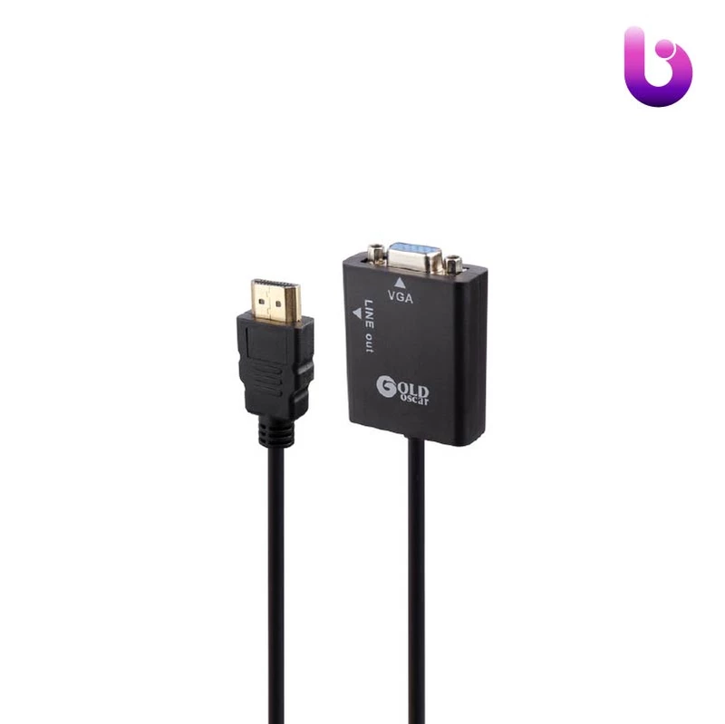 تبدیل Gold Oscar HD Conversion HDMI To VGA + کابل صدا