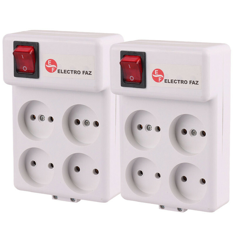 چند راهی 4 خانه برق بدون سیم الکترو فاز Electro Faz بسته 2 عددی شرینک