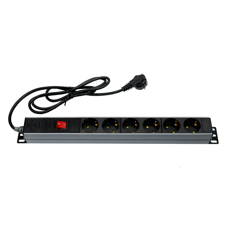چند راهی 6 خانه ارت دار پارت الکتریک PE2253 Rack Mount با کابل 1/8 متری