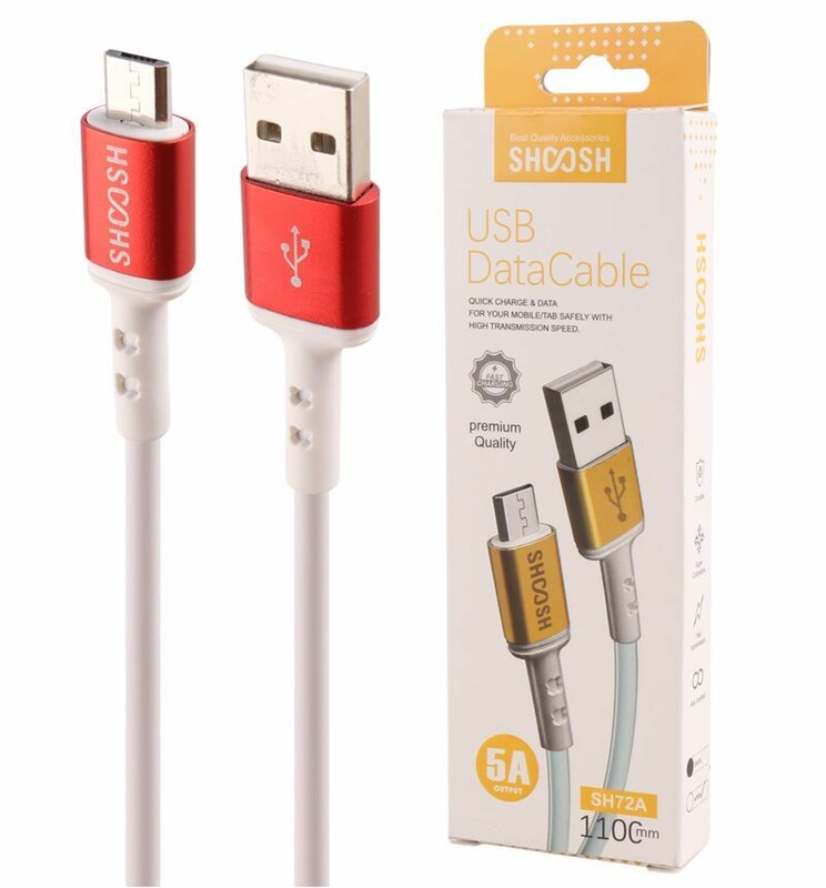 کابل میکرو یو اس بی فست شارژ 5 آمپر شوش SH72A طول 1.1 متر