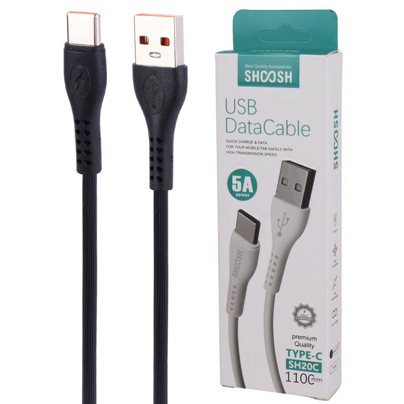 کابل تایپ سی فست شارژ 5 آمپر شوش SH20C طول 1.1 متر