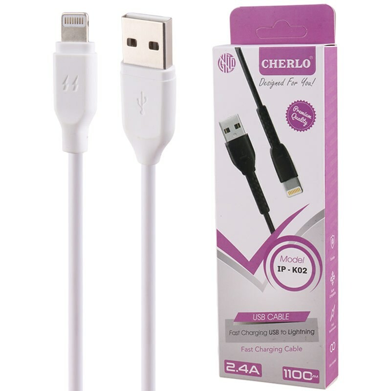 کابل لایتنینگ فست شارژ 2.4 آمپر چرلو IP-K02 طول 1.1 متر