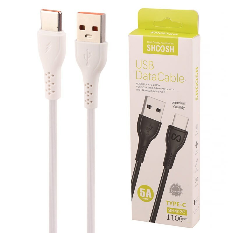 کابل تایپ سی فست شارژ 5 آمپر شوش SH402C طول 1.1 متر
