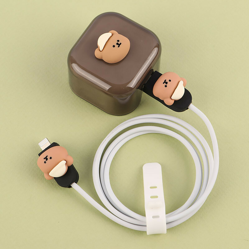 ست محافظ کابل و کلگی شارژر آیفون طرح خرس کد1