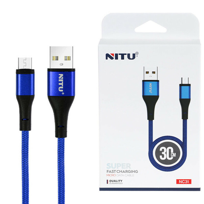 کابل کوتاه میکرو یو اس بی فست شارژ Nitu NC31 2.4A 30cm