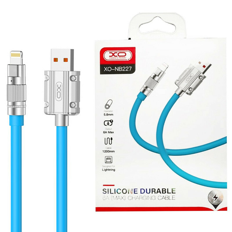 کابل لایتنینگ فست شارژ 6 آمپر ایکس او XO-NB227 طول 1.2 متر