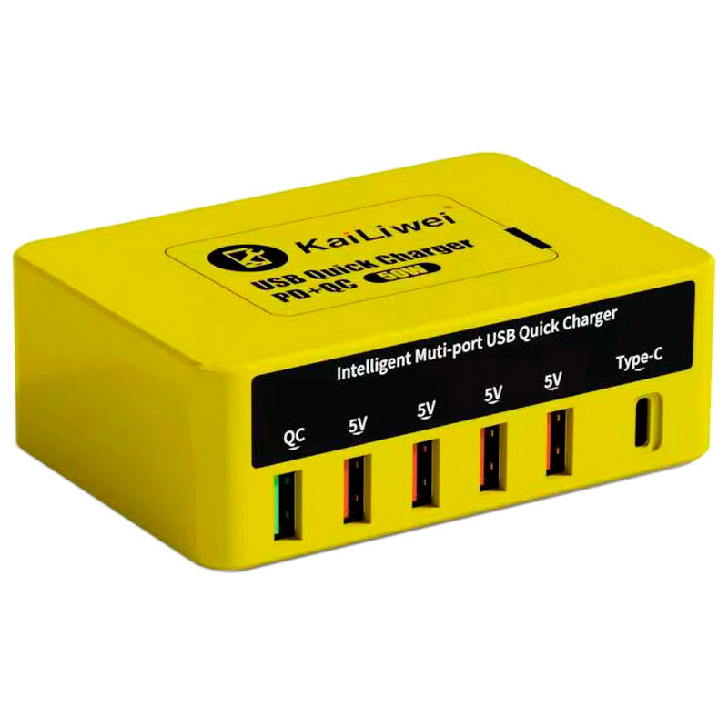 شارژر و تستر Kailiwei KLW-818 6Port QC3.0 PD 40W Type-C/USB