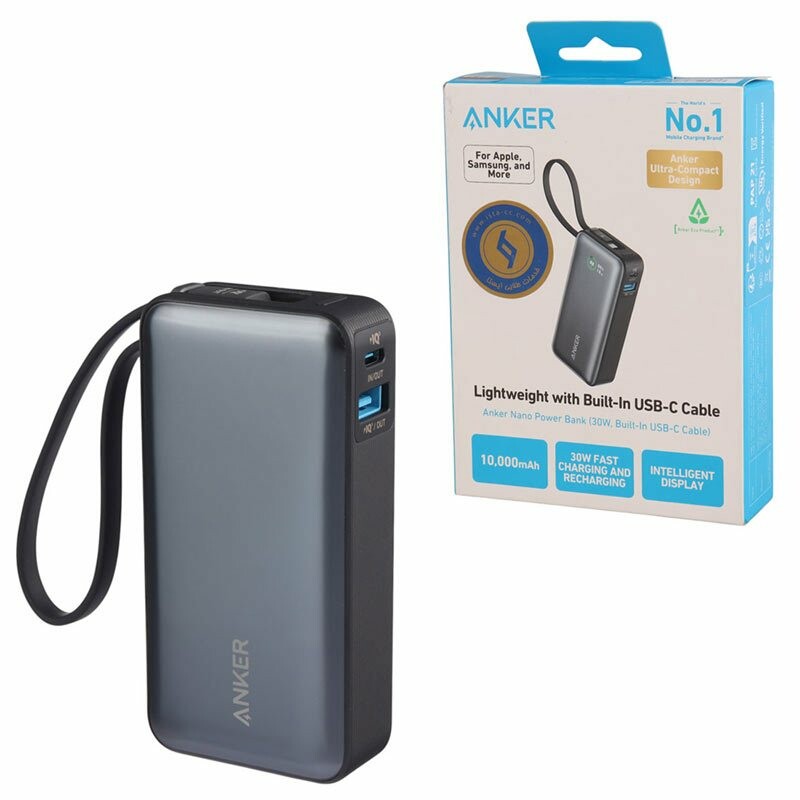 پاور بانک فست شارژ انکر Nano A1259 PD 30W ظرفیت 10000 میلی آمپر ساعت