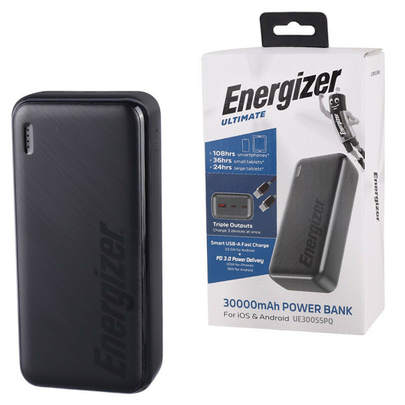 پاور بانک فست شارژ انرجایزر Ultimate UE30055PQ PD3.0 22.5W ظرفیت 30000 میلی آمپر ساعت
