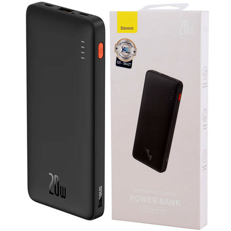 پاور بانک فست شارژ باسئوس Airpow PPQD09000 PD 20W ظرفیت 10000 میلی آمپر ساعت