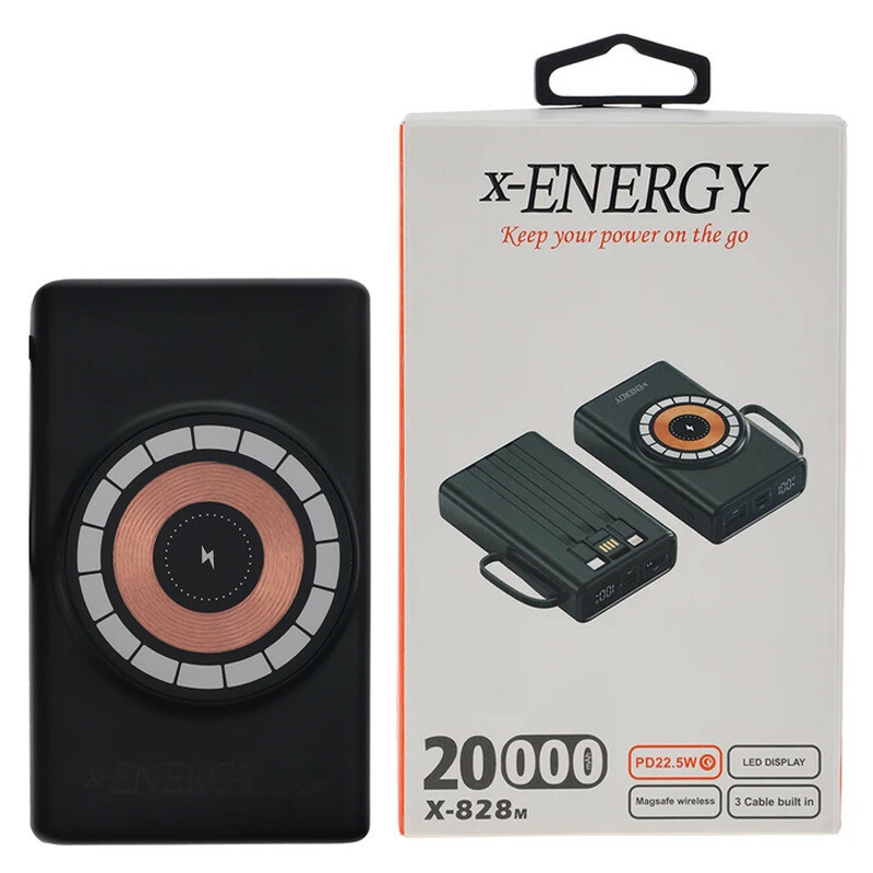 پاور بانک بی سیم فست شارژ ایکس انرژی X-828M PD 22.5W ظرفیت 20000 میلی آمپر ساعت