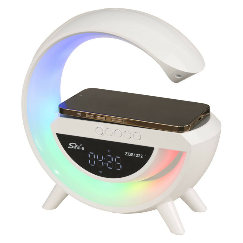 شارژر بی سیم و چراغ رومیزی اسپیکر دار Sing-E ZQS1222