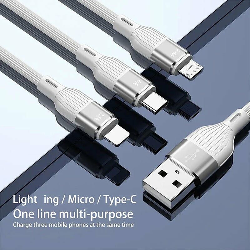 کابل سه سر فست شارژ 66 وات ارلدام EC-IMC026 طول 1.5 متر