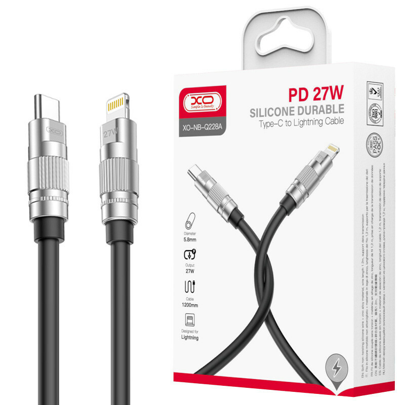 کابل تبدیل فست شارژ XO XO-NB-Q228A Type-C To Lightning PD 27W 1.2m
