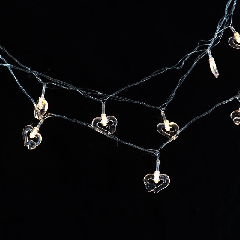 ریسه طرح قلب فانتزی 20 لامپ آفتابی طول 4 متر