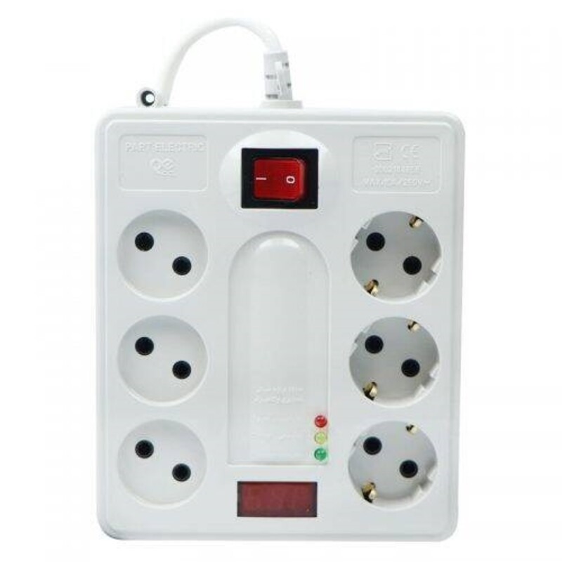 محافظ برق صوتی تصویری 6 خانه ارت دار پارت الکتریک PE7381 با کابل 3 متری