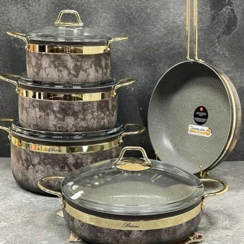 سرویس پخت و پز 9 پارچه گرانیتی بریونی طرح سنگ