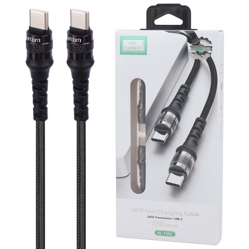کابل دو سر تایپ سی فست شارژ 60 وات ارلدام EC-155C طول 1.2 متر