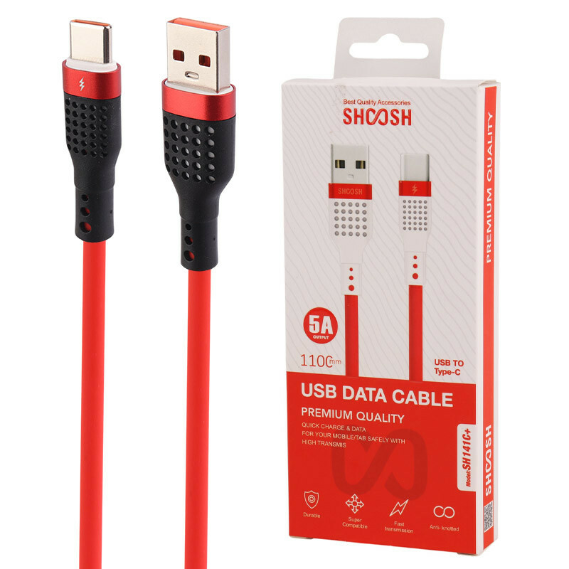 کابل تایپ سی فست شارژ 5 آمپر شوش +SH141C طول 1.1 متر