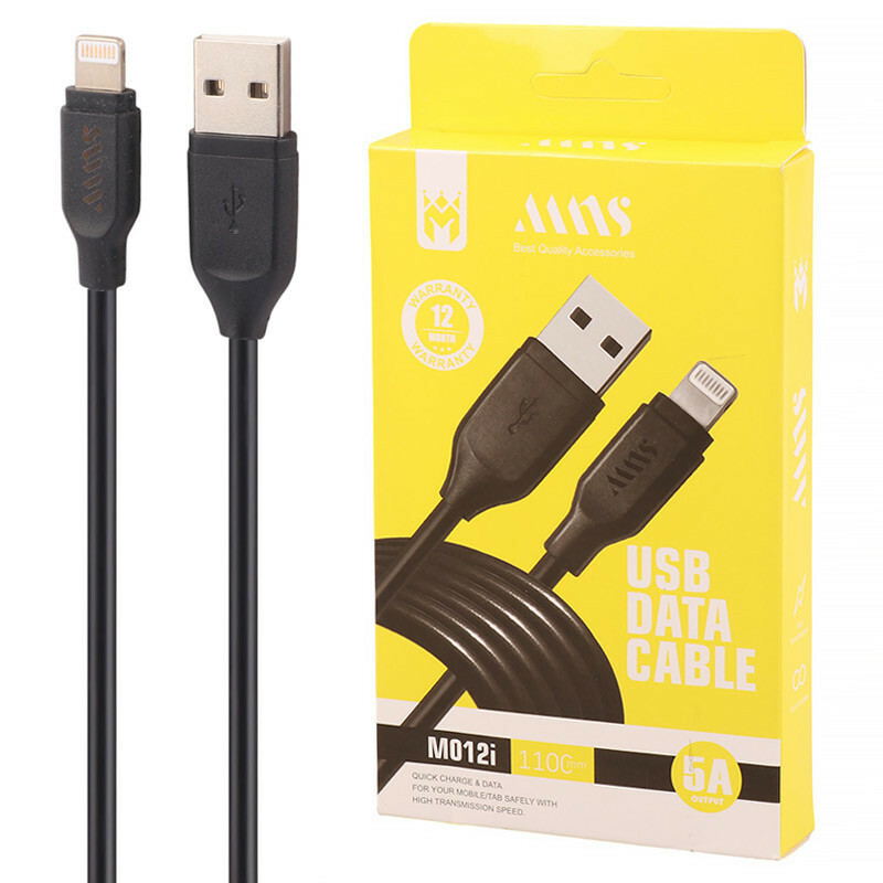 کابل لایتنینگ فست شارژ 5 آمپر ام ان اس M012i طول 1.1 متر