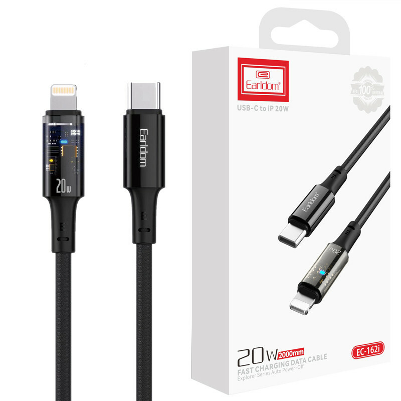 کابل تبدیل فست شارژ Earldom EC-162i Type-C To Lightning 20W 2m