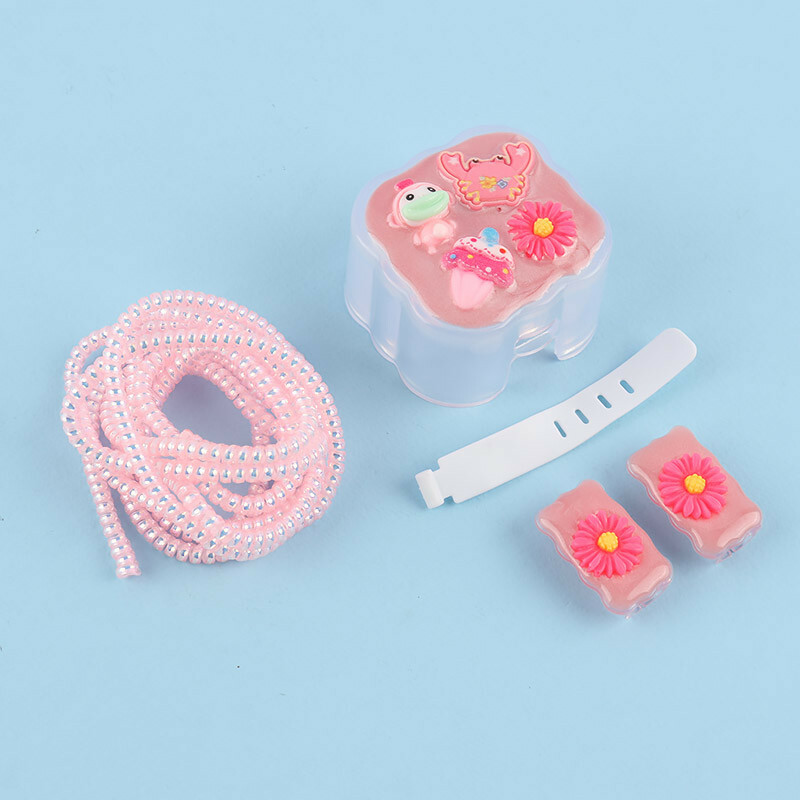 ست محافظ کابل و کلگی شارژر آیفون صورتی کد 1