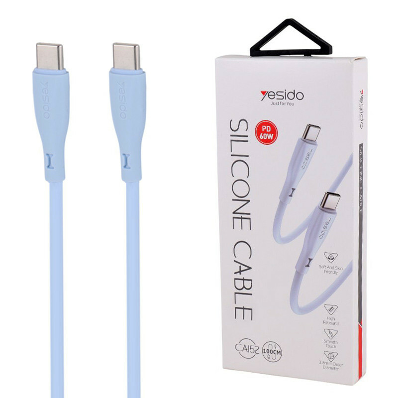 کابل دو سر تایپ سی فست شارژ 60 وات یسیدو CA152 طول 1 متر