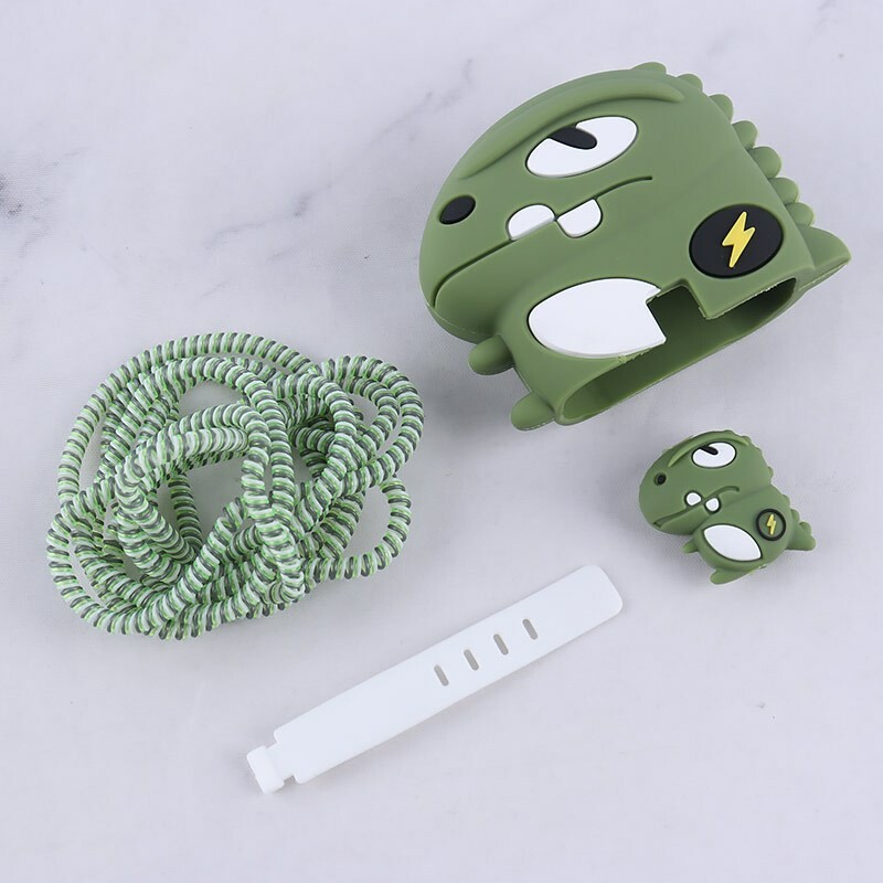 ست محافظ کابل و کلگی شارژر سامسونگ طرح دایناسور کد 2