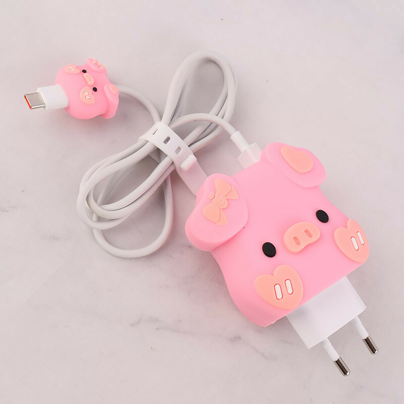 ست محافظ کابل و کلگی شارژر شیائومی 33 وات طرح خوک