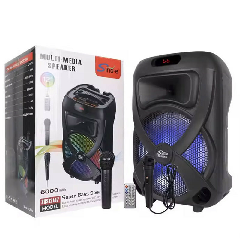 اسپیکر چمدانی بلوتوثی سینگ ای ZQS-ZQS12147+ میکروفون و ریموت کنترل