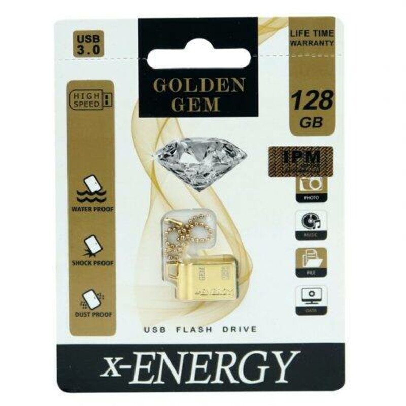فلش 128 گیگ ایکس-انرژی X-Energy Golden Gem USB3.0