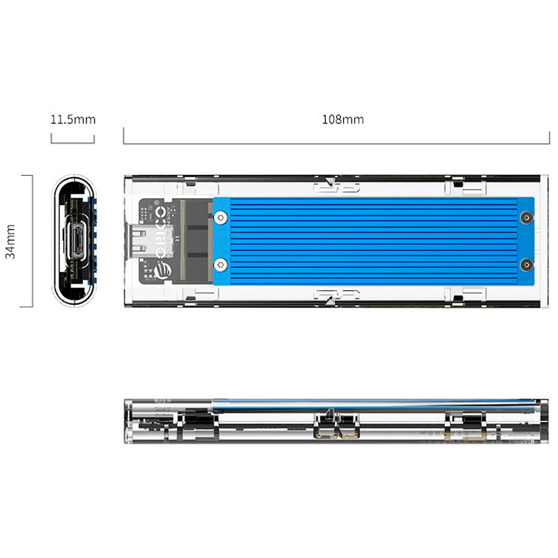 باکس هارد M.2 NVMe SSD اوریکو TCM2-C3