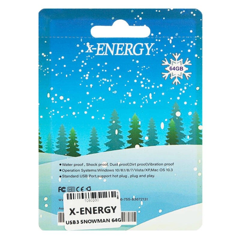 فلش عروسکی 64 گیگ ایکس انرژی X-Energy Snowman USB3.1