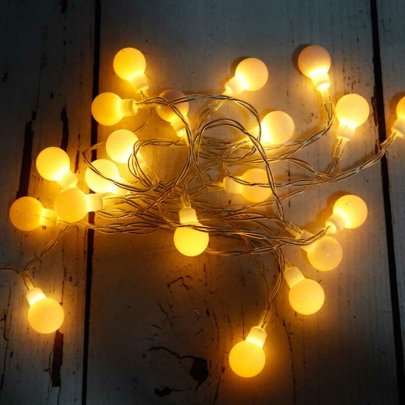 ریسه طرح لامپ کوچک سفید 20 لامپ آفتابی طول 2 متر